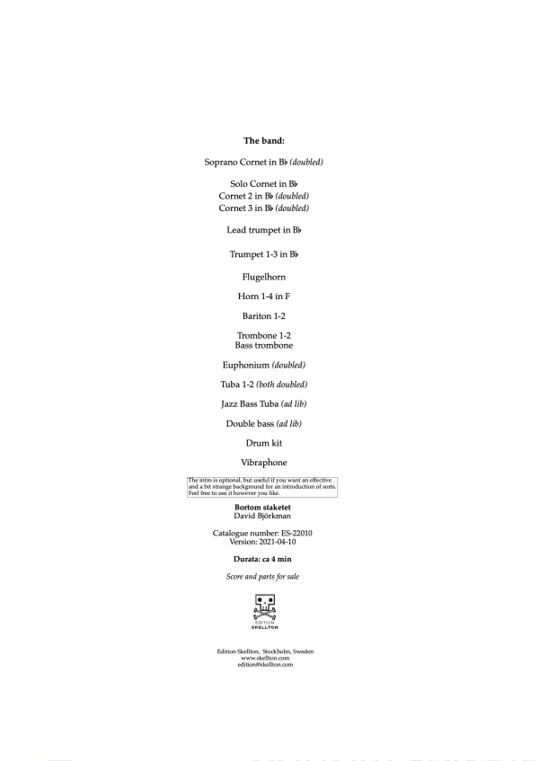 Björkman, David: Bortom staketet, score - Image 2