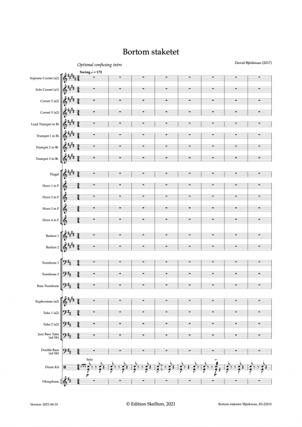 Björkman, David: Bortom staketet, score - Image 3