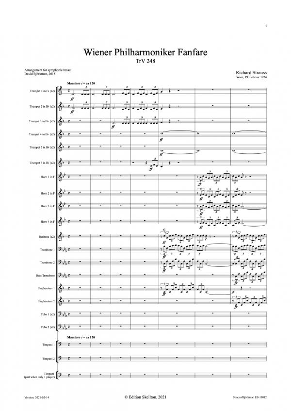 Strauss, Richard: Wiener Philharmoniker Fanfare - Image 3