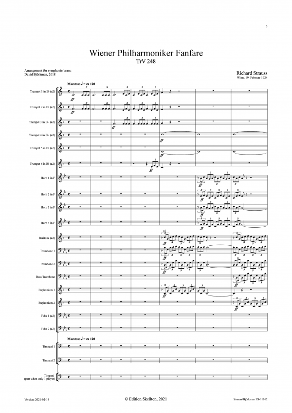 Strauss, Richard: Wiener Philharmoniker Fanfare - Image 3