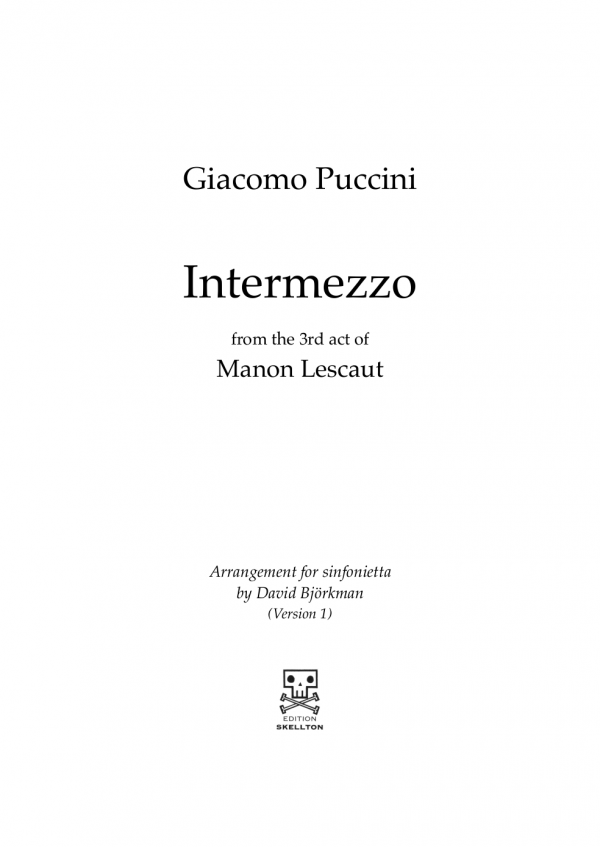 Puccini, Giacomo: Intermezzo (version 1)