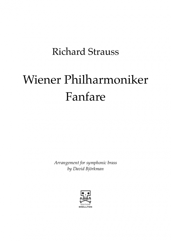 Strauss, Richard: Wiener Philharmoniker Fanfare