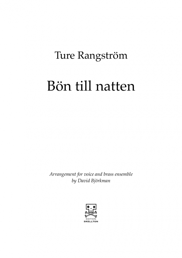 Rangström, Ture: Bön till natten