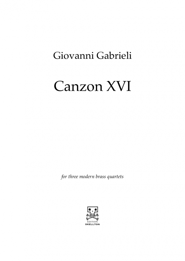 Gabrieli, Giovanni: Canzon XVI