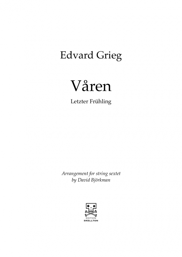 Grieg, Edvard: Våren, (Letzter Fühling)