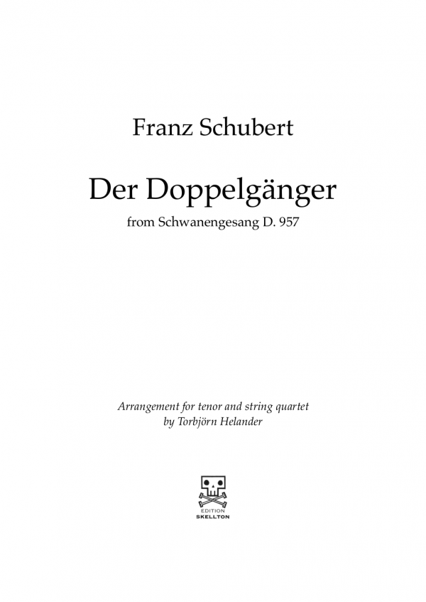 Schubert, Franz: Der Doppelgänger