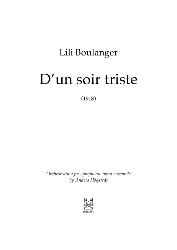 Boulanger, Lili: D'un soir triste