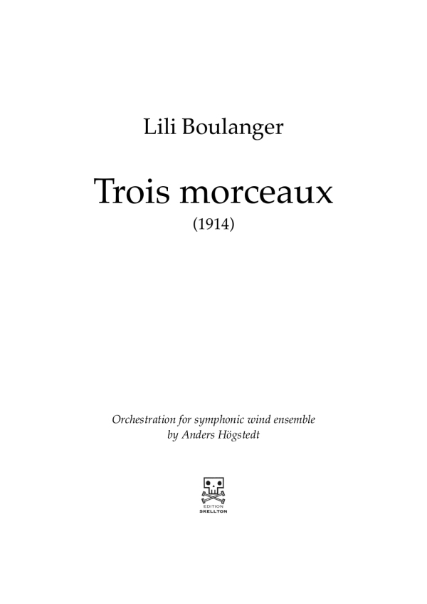 Boulanger, Lili: Trois morceaux