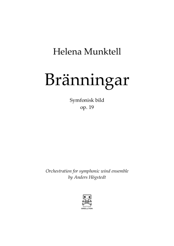 Munktell, Helena: Bränningar, op. 19