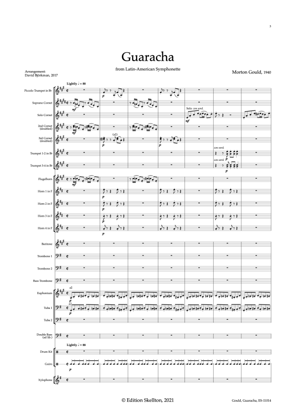 Gould, Morton: Guaracha, for brass band, full set of parts - Image 5