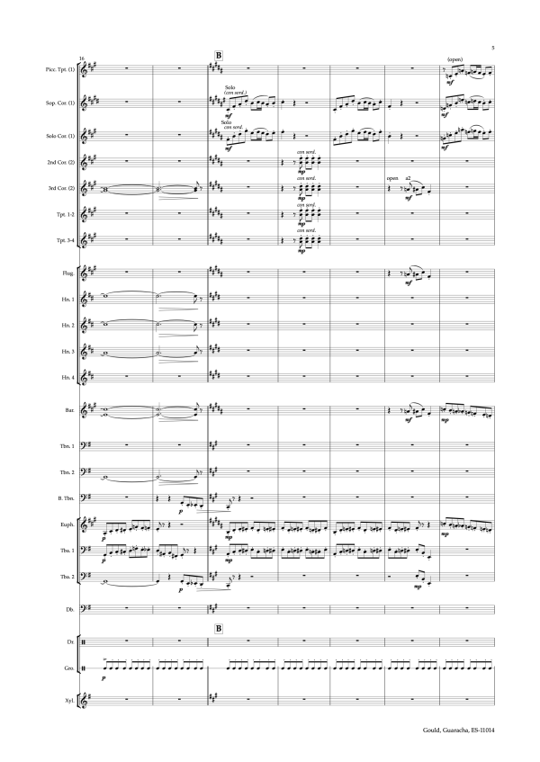 Gould, Morton: Guaracha, for brass band, full set of parts - Image 3