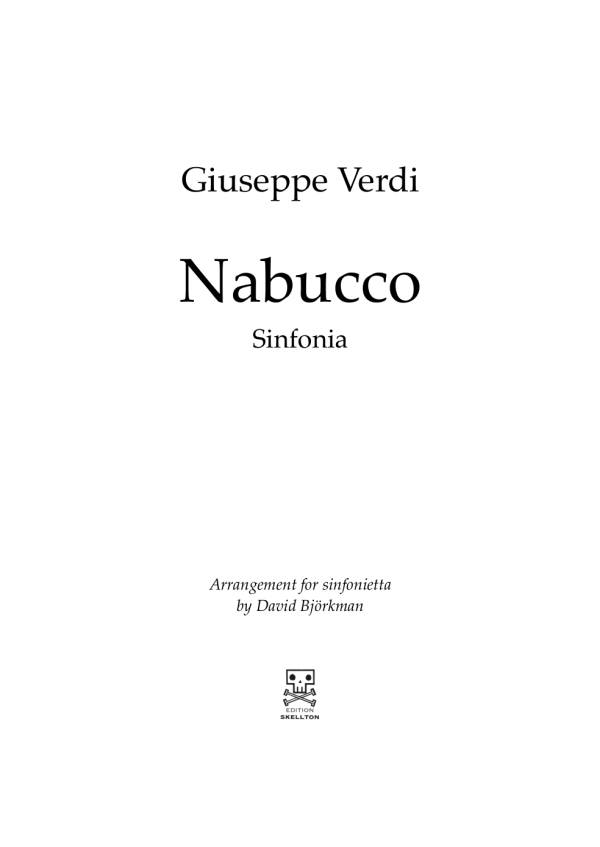 Verdi, Giuseppe: Nabucco overture