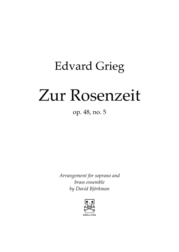 Grieg, Edvard: Zur Rosenzeit