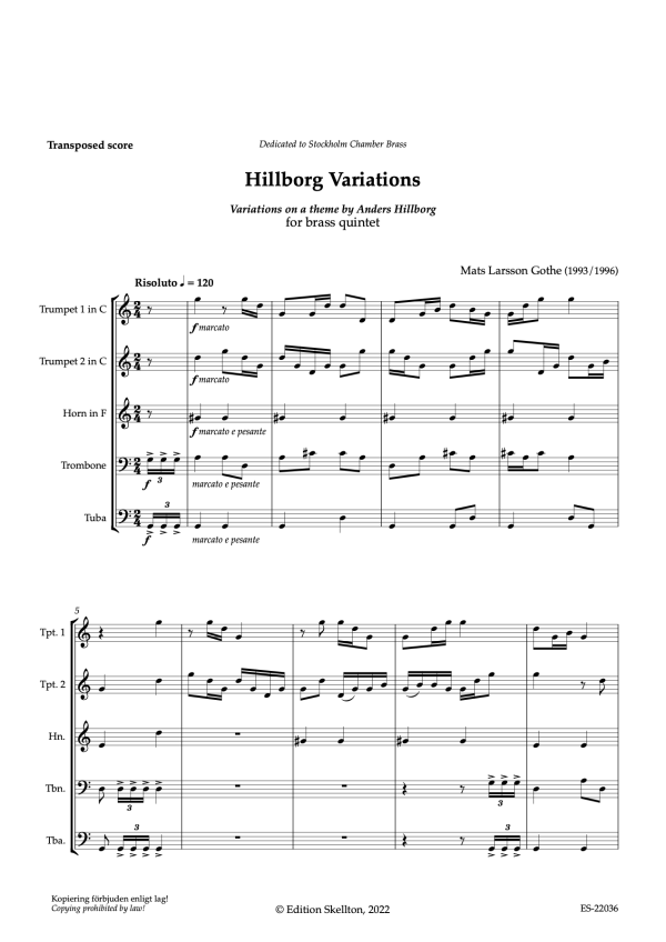 Larsson Gothe, Mats: Hillborg Variations - Image 3