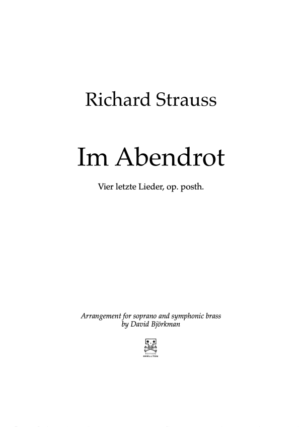 Strauss, Richard: Im Abendrot