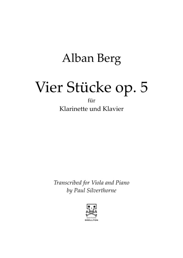 Berg, Alban: Vier Stücke op. 5