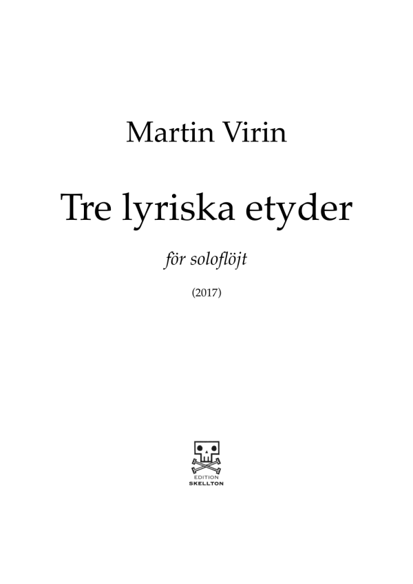 Virin, Martin: Tre Lyriska Etyder