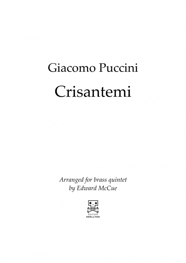 Puccini, Giacomo: Crisantemi