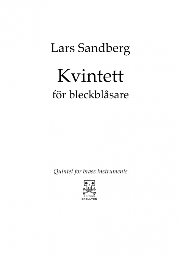 Sandberg, Lars: Kvintett för bleckblåsare